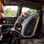 BingoPaw Dog Car Travel Crate: 2 in 1 Dog Pet Stroller Pushchair Car Seat Travel Carrier Foldable Detachable Handle 4 Wheels for Small Dogs and Cats