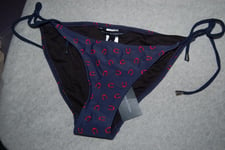 French Connection Tie Side Bikini Bottoms Navy Size UK Medium (M) BNWT