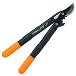 Fiskars Coupe-branches pour bois vert, Système à crémaillère PowerGear, Diamètre de coupe: 2,8 cm, Lames en acier trempé avec revêtement antiadhésif, Longueur: 46 cm, Noir/Orange, L72, 1001555