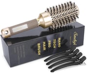 Sndyi Round Hair Brush, Nano Thermal Ceramic & Ionic Tech Hair Brush, Blow Dry 