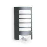 Steinel Outdoor Wall Light L 12 S anthracite, 180° motion detector, 10 m range, aluminium shade, E27 fitting, wall lamp