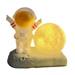 Bedroom Spaceman Moon Night Light Decorative Night Light Bedside Lamp Front Gold