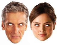 Peter Capaldi The 12th Doctor Who and Clara Oswald CARD Party Face Masks 2 Pack