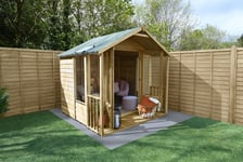 Forest Garden 7x7 Oakley Overlap Apex Pressure Treated Summerhouse (Installation Included)