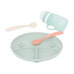 Babymoov Coffret repas GROW'ISY, 24-36 mois, Contient 1 gourde, 2 cuillères et 1 assiette compartimentée