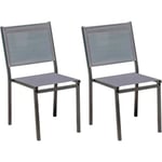 Chaise de jardin empilable en aluminium et textilène Tolede (Lot de 2)