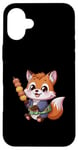 Coque pour iPhone 16 Plus Renard kawaii avec Hanami Dango