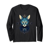 Mystical Feline Enchantment: Wiccan Pagan Cat Long Sleeve T-Shirt