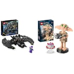 LEGO 76265 DC Batwing: Batman vs. The Joker Set, Iconic Aeroplane Toy from 1989 Film with 2 Minifigures & 76421 Harry Potter Dobby the House-Elf Set, Movable Iconic Figure Model