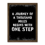 Artery8 A Journey Of A Thousand Miles Begins With One Step Inspirational Positive Motivational Gym Workout Living Room Typography Artwork Framed Wall Art Print 18X24 Inch