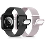 AMSKY 2 Pièce Magnétique Bracelets Compatible avec Bracelet Apple Watch 44mm 40mm 46mm 45mm 42mm 41mm 38mm 49mm, Metal Milanais avec 2 Aimant Compatible avec iWatch Se Ultra Serie 10 9 8 7 6 5 4 3 2 1