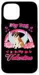 iPhone 15 My Dog Is My Valentine Funny St Bernard Dog Valentines Day Case