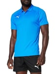 Puma Men's LIGA Sideline Polo Shirt, Electric Blue Lemonade White, Small