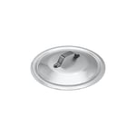 Pentole Agnelli Professional Aluminium 3 Mm. Round Heavy Lid With Small Loop Handle, Diameter 26 Cm.