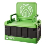 Numskull Boîte de rangement pour jouets Xbox 2 en 1 et chaise pliante – Organiseur d'accessoires de jeu avec couvercle et poignées pour salles familiales, produit officiel Microsoft