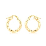 Carissima Gold 9 ct Or jaune 20 mm Twist Tube Creole Earrings Pour Femme