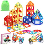 ECHOCUBE Blocs de Construction Magnétiques, 40 PCS Pièces Magnétiques de Construction pour Enfants, Jouets Magnétiques Éducatifs Cadeau d'anniversaire et de Noël pour Les Enfants de 3 Ans et Plus