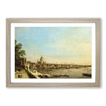 Big Box Art Giovanni Canaletto The Thames, Somerset House Framed Wall Art Picture Print Ready to Hang, Oak A2 (62 x 45 cm)