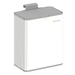 SONGMICS Poubelle de Cuisine Murale, Poubelle à Compost 8 L avec Couvercle, pour Déchets Alimentaires, sur Porte ou Mur, avec Crochets, pour Sous-Évier, Salle de Bain, Blanc Nuage LTB810W01