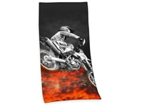 Motocross Dirtbike Badhandduk 75 X 150 Cm - 100 Procent Bomull