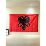 Albanska flaggan 90x150cm Alb Al Polyester Högkvalitativa albanska nationella flaggor Dubbeltryckt 3x5ft Albaniens örnflagga