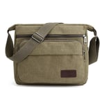 Vattentät budväska axelväska medium, multifickor canvas crossbody väska för män för kvinnor, casual herr väska(M)