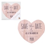 Perfect Day Pack of 8 Wooden Heart Wedding 'Save the Date' Magnets