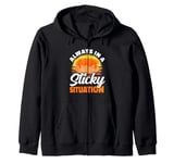 Always In A Sticky Situation Canadian Cuisine Pancake Sugar Zip Hoodie