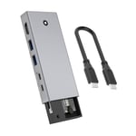 ZoraVson Boîtier SSD M2 NVME Station d'accueil avec USB C Hub 5en1, Adaptateur USB M.2, 10Gpbs USB 3.2 Gen2 M.2 NVMe et SATA SSD Adaptateur, Chargeur Rapide PD 100W, HDMI 4K@60Hz, Aluminium