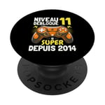 Niveau 11 Débloqué Super Depuis 2014 Anniversaire Gamer PopSockets PopGrip Adhésif