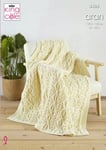 King Cole 3458 Knitting Pattern Afghan in Aran