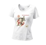 T-Shirt Femme Col V Cristiano Ronaldo Vintage Footballeur Foot Star