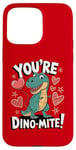 Coque pour iPhone 15 Pro Max Costume de dinosaure T-Rex pour la Saint-Valentin