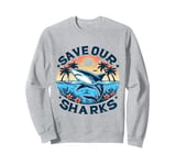 Protect The Shark save the ocean save ocean animals retro Sweatshirt