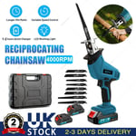 2 Batteries Reciprocating Saw Cordless 21V Hand Saw Electric Wood Metal Cutter