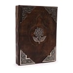 Rose Leather Journal w/ Zinc Decorations 200 Deckled Pages Witch Spell/Notebook