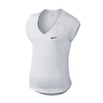 Nike W NKCT Top Pure T-Shirt Femme, White/Black, FR : M (Taille Fabricant : M)