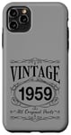 Coque pour iPhone 11 Pro Max Anniversaire 65 Vintage Original Parts 1959 Née