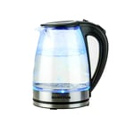 Wowsubli Electric Tea Glass Kettle 1.8L, 2000W, Auto Shut-Off,Boil Dry & Overheat Protection, Hot Water Boiler With LED Rainbow Blue Light (Blue LED) (Blue LED)