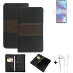 Phone Case + earphones for Motorola Moto G Pure Wallet Cover Bookstyle protectiv