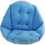 Coussin de Chaise avec Dossier siège Coquille Fauteuil Velours Douillet Elastique Impermeable pour Chaise en Rotin Paille Jardin 40x52 cm bleu