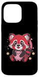 Coque pour iPhone 14 Pro Max Panda kawaii rouge avec tirelire