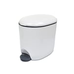 Addis Premium Deluxe Bathroom Office Pedal Bin with Inner, 3.5 Litre, Light Grey & Charcoal Grey