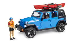 BRUDER, JEEP Wrangler Rubicon avec kayak et figurine, échelle 1/16, BRU2529