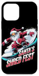 Coque pour iPhone 12 mini Christmas Snowboard Santa Snowboarder Shred Fest