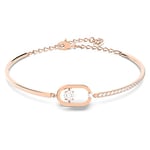 Swarovski Sparkling Dance Oval bracelet, Round cut, White, Rose gold-tone plated