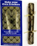 Set of 12 Flat Pack Make Your Own Christmas Crackers - Art Deco Gold and black