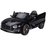 HOMCOM Electric Ride-on Car w/ LED Lights Music Parental Remote Control Black