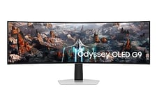 Samsung Ecran PC Odyssey OLED G9 49’’ 240Hz , 0.03ms, Dalle OLED Incurvée 1800R,Dual QHD : 5120 x 1440,AMD FreeSync Premium Pro,Compatible G-Sync, Core Lightning +,Pied Ajustable, USB C,HDMI