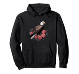 bald eagle rose vintage floral art Pullover Hoodie